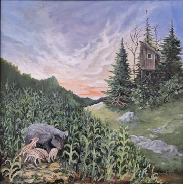 Veselje v koruzi (Akril-platno - 60x60) Silvo Cerar